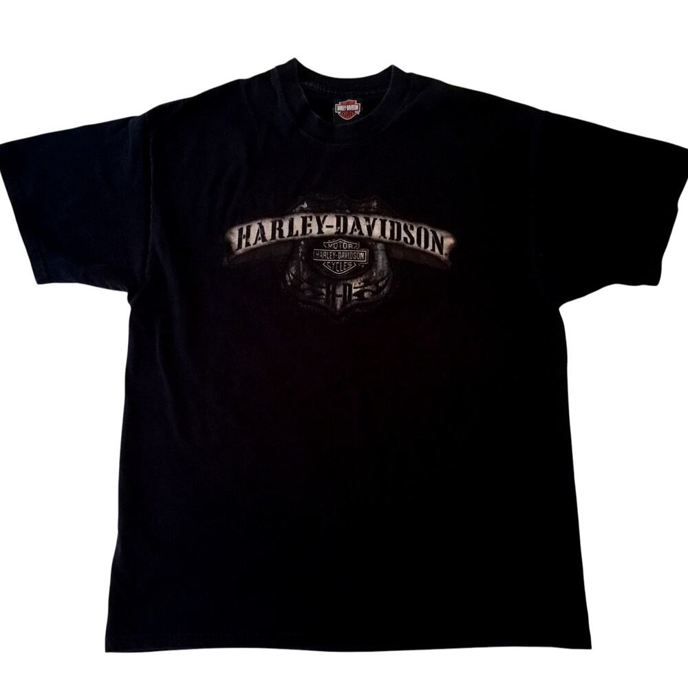 Harley Davidson T-Shirt Black XL Vintage Boston Heights Ohio